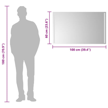 LED Bathroom Mirror Transparent 100 x 60 cm Tempered Glass
