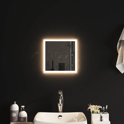 LED Bathroom Mirror Transparent 30 x 30 cm Tempered Glass