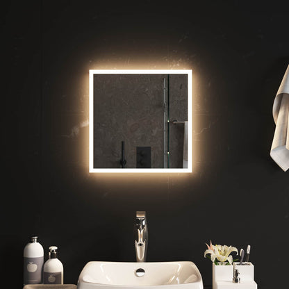 LED Bathroom Mirror Transparent 40 x 40 cm Tempered Glass