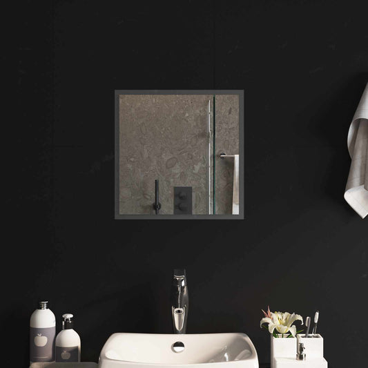 LED Bathroom Mirror Transparent 40 x 40 cm Tempered Glass