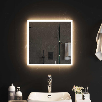 LED Bathroom Mirror Transparent 50 x 50 cm Tempered Glass
