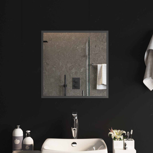LED Bathroom Mirror Transparent 50 x 50 cm Tempered Glass