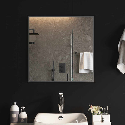 LED Bathroom Mirror Transparent 60 x 60 cm Tempered Glass