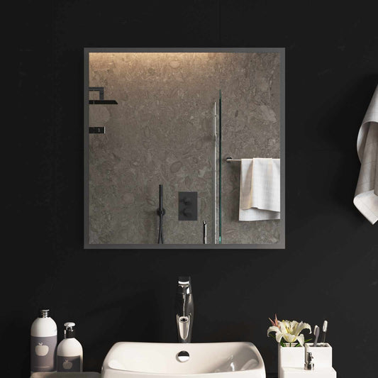 LED Bathroom Mirror Transparent 60 x 60 cm Tempered Glass