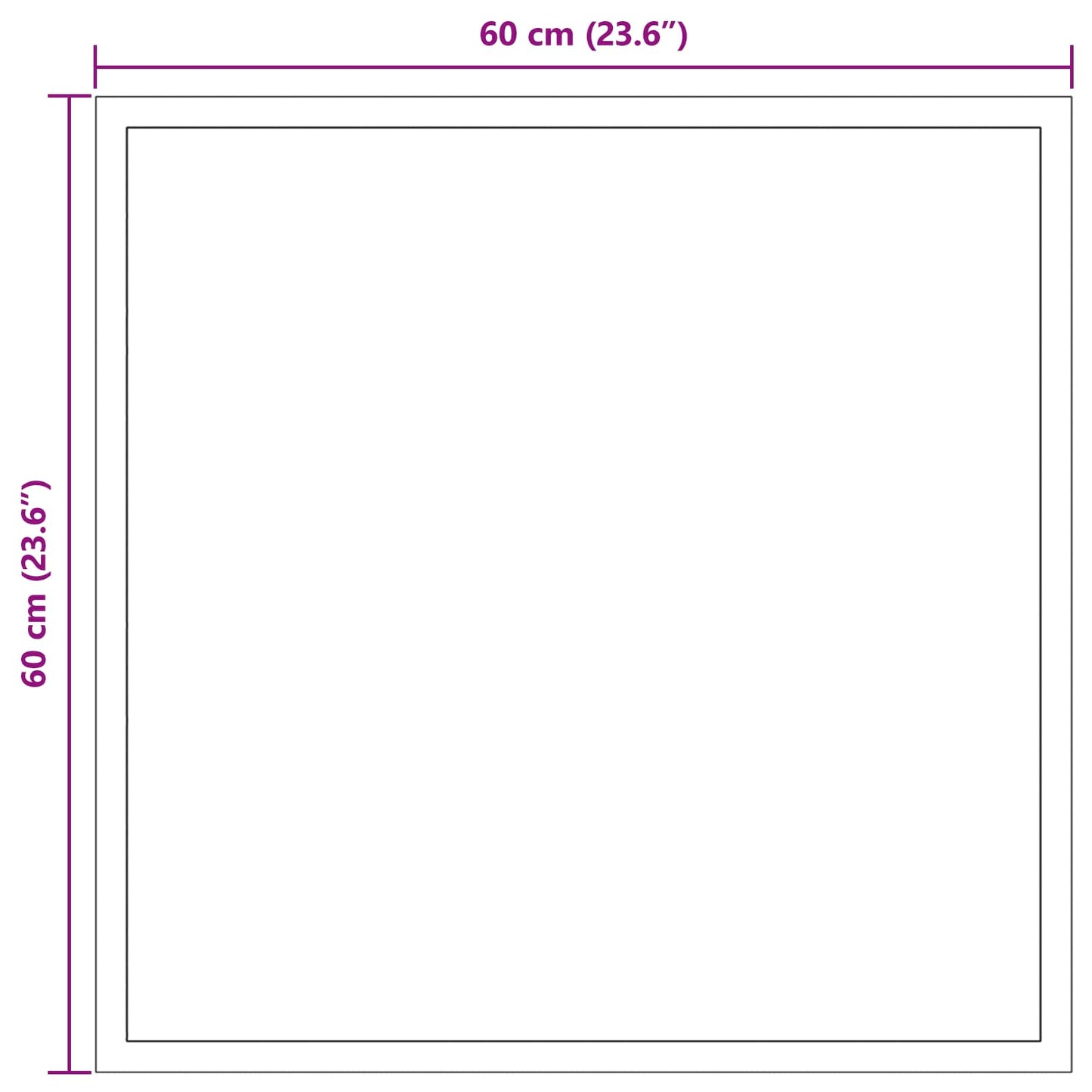 LED Bathroom Mirror Transparent 60 x 60 cm Tempered Glass