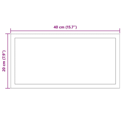 LED Bathroom Mirror Transparent 40 x 20 cm Tempered Glass