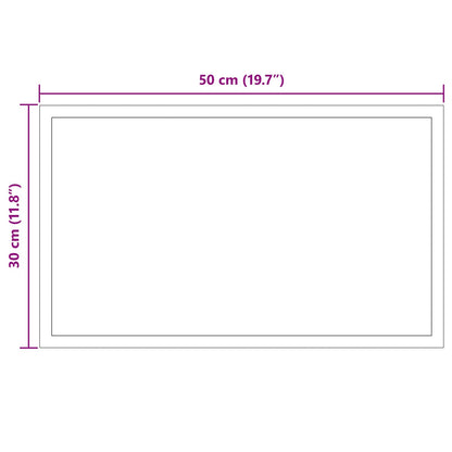 LED Bathroom Mirror Transparent 50 x 30 cm Tempered Glass
