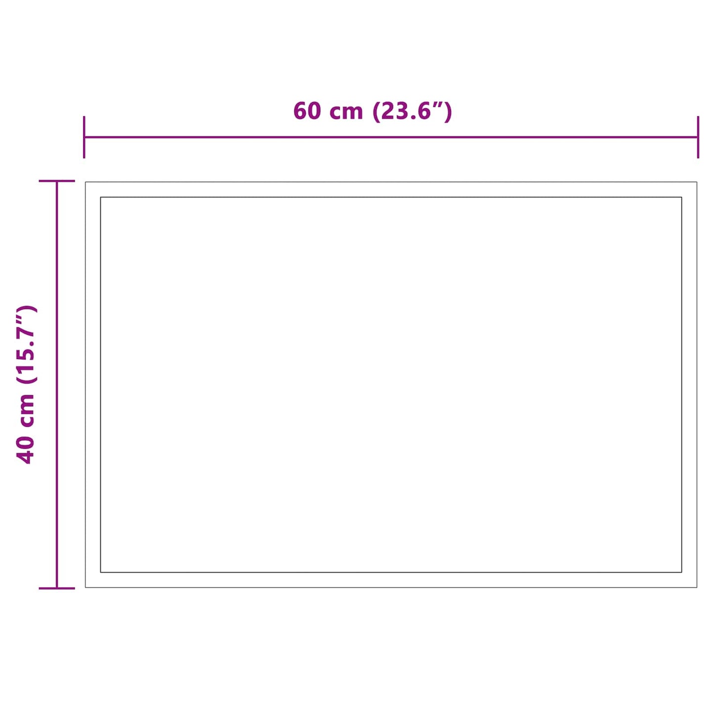 LED Bathroom Mirror Transparent 60 x 40 cm Tempered Glass