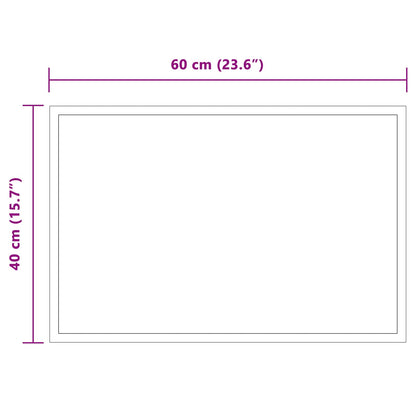 LED Bathroom Mirror Transparent 60 x 40 cm Tempered Glass