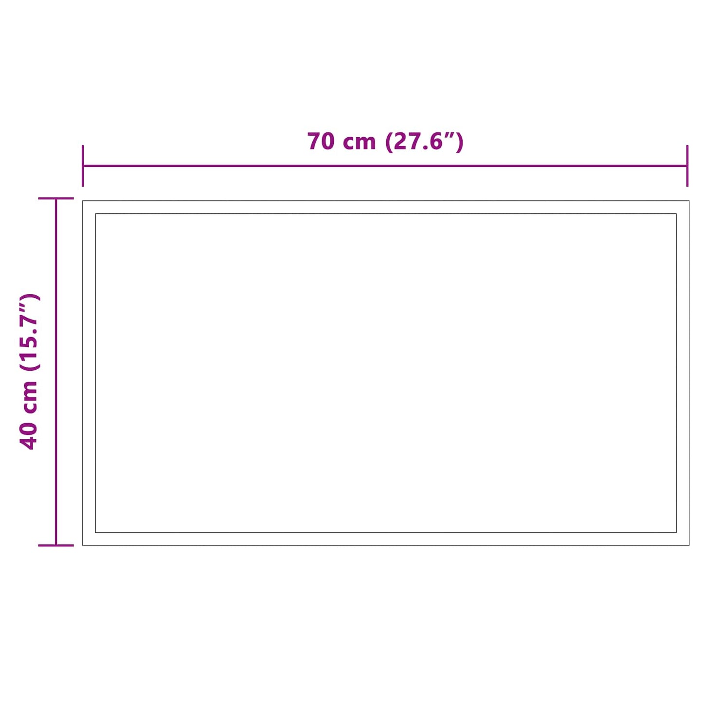 LED Bathroom Mirror Transparent 70 x 40 cm Tempered Glass