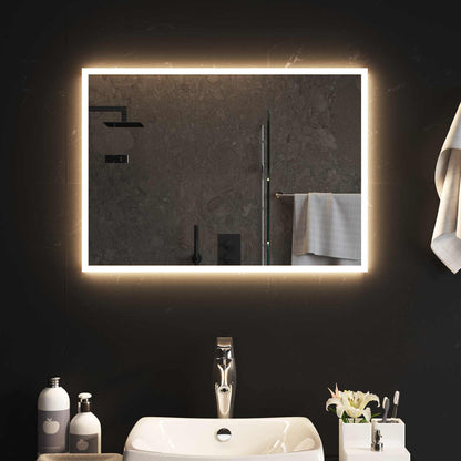LED Bathroom Mirror Transparent 70 x 50 cm Tempered Glass