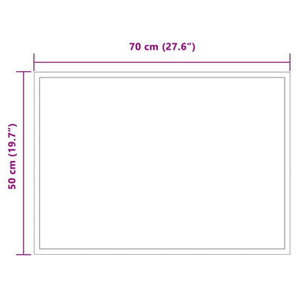 LED Bathroom Mirror Transparent 70 x 50 cm Tempered Glass