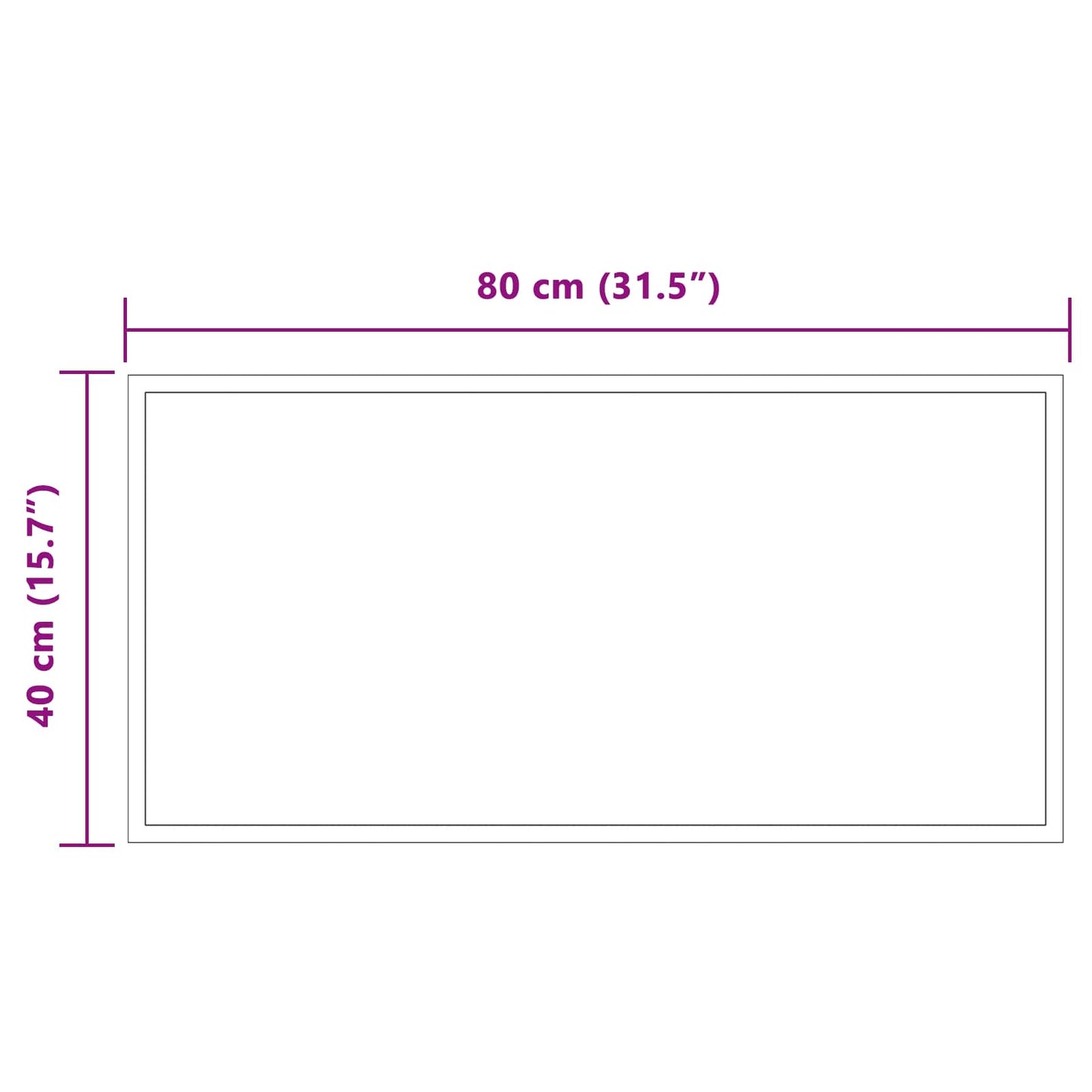 LED Bathroom Mirror Transparent 80 x 40 cm Tempered Glass