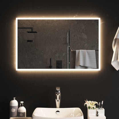 LED Bathroom Mirror Transparent 80 x 50 cm Tempered Glass