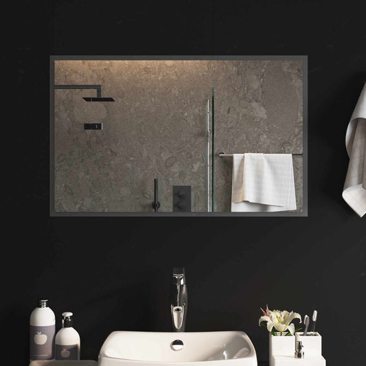 LED Bathroom Mirror Transparent 80 x 50 cm Tempered Glass