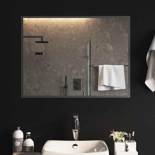 LED Bathroom Mirror Transparent 80 x 60 cm Tempered Glass