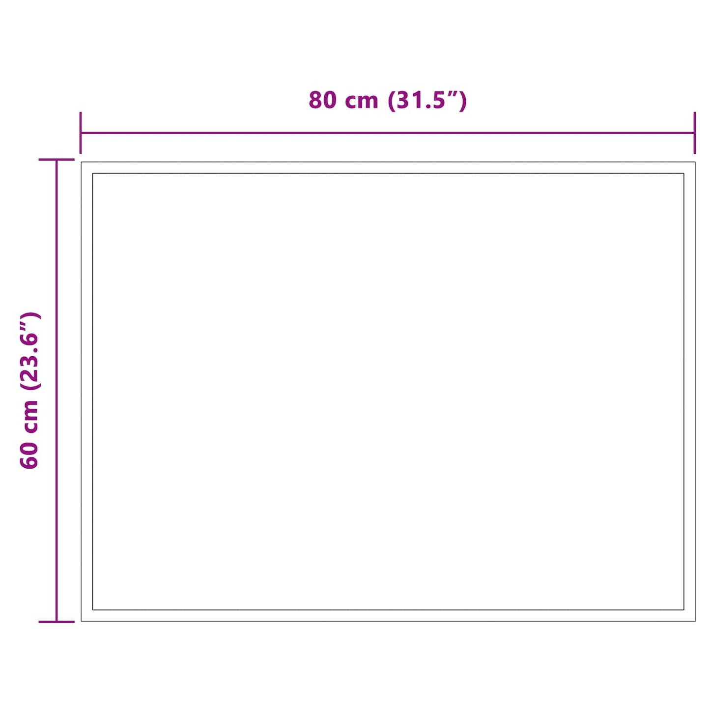 LED Bathroom Mirror Transparent 80 x 60 cm Tempered Glass