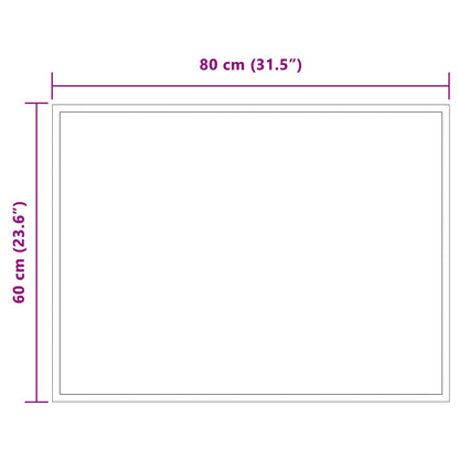 LED Bathroom Mirror Transparent 80 x 60 cm Tempered Glass