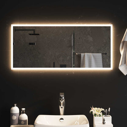 LED Bathroom Mirror Transparent 90 x 40 cm Tempered Glass