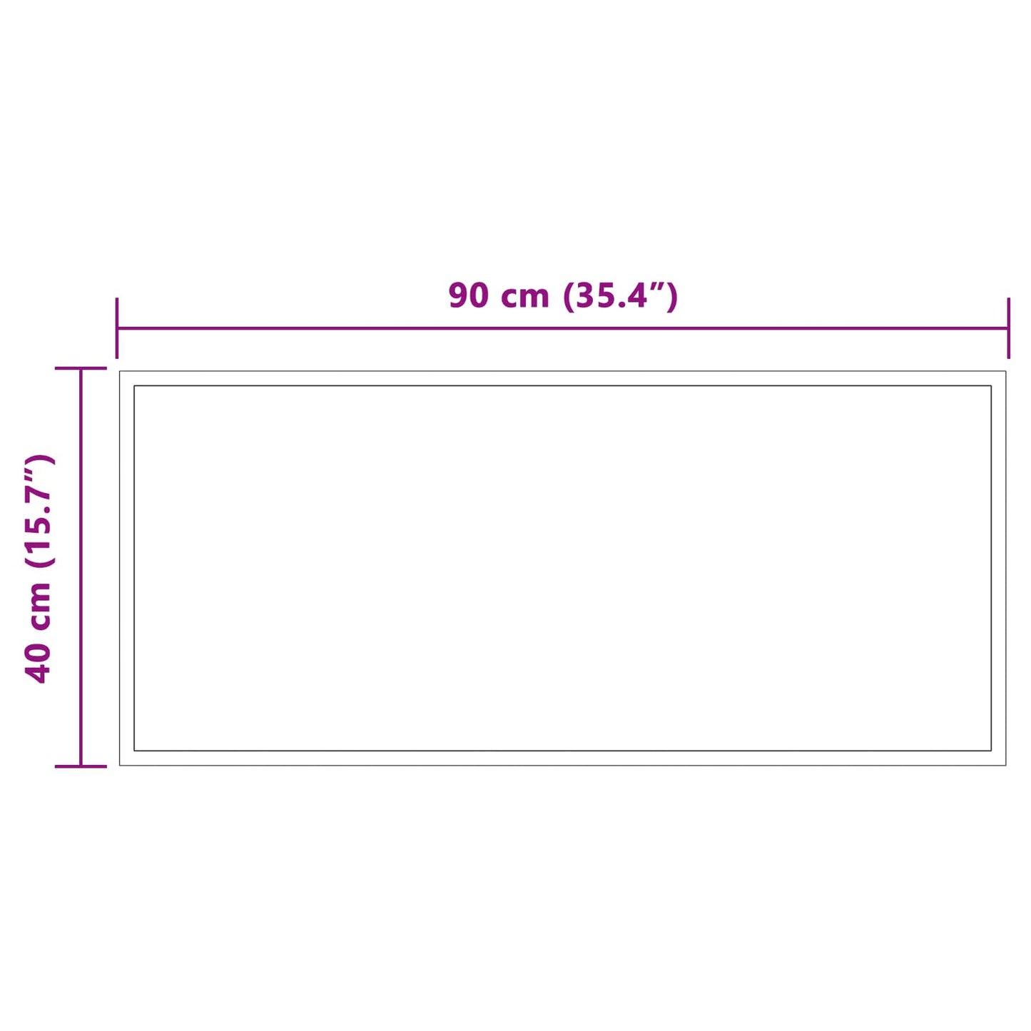 LED Bathroom Mirror Transparent 90 x 40 cm Tempered Glass