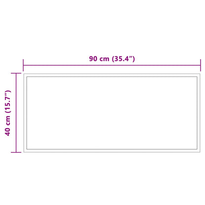 LED Bathroom Mirror Transparent 90 x 40 cm Tempered Glass