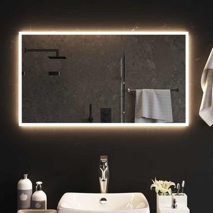 LED Bathroom Mirror Transparent 90 x 50 cm Tempered Glass
