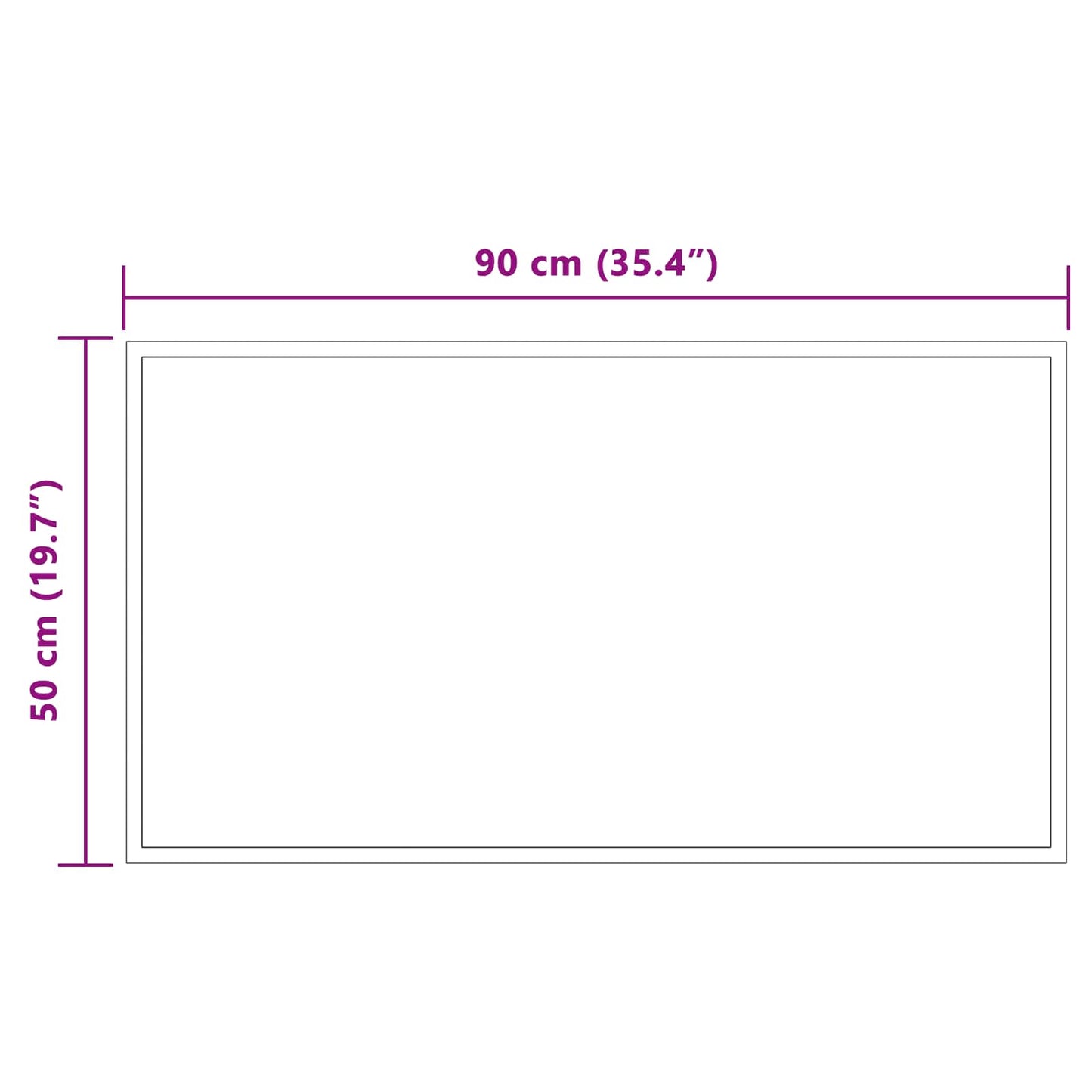 LED Bathroom Mirror Transparent 90 x 50 cm Tempered Glass