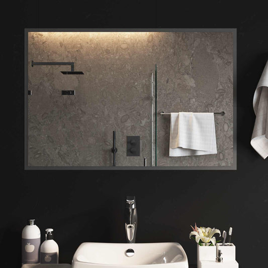 LED Bathroom Mirror Transparent 90 x 60 cm Tempered Glass