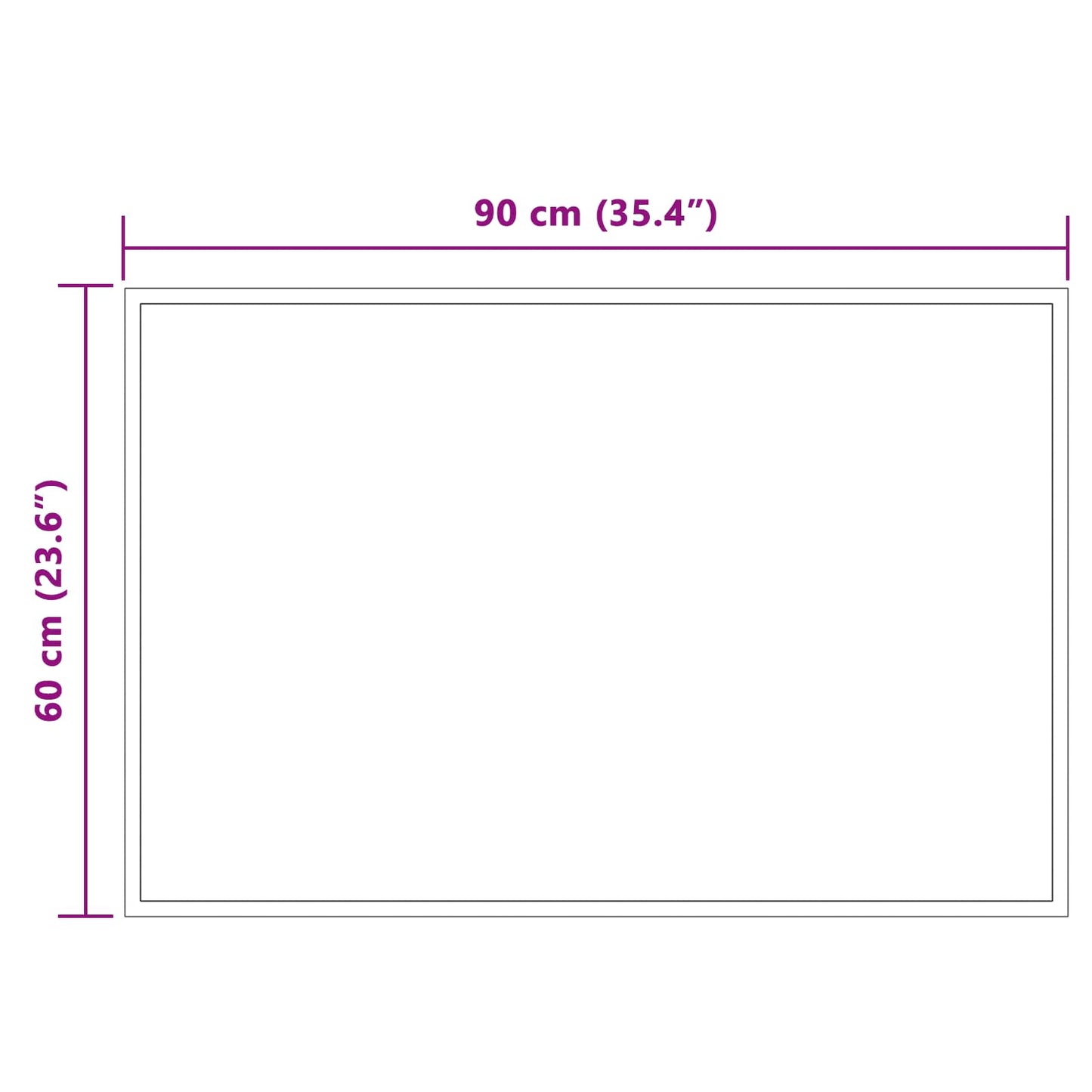 LED Bathroom Mirror Transparent 90 x 60 cm Tempered Glass