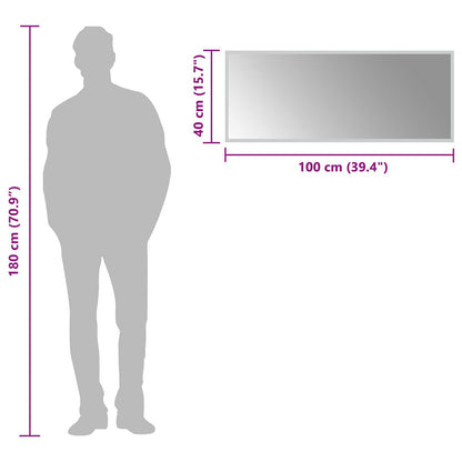LED Bathroom Mirror Transparent 100 x 40 cm Tempered Glass