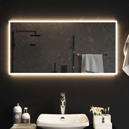 LED Bathroom Mirror Transparent 100 x 50 cm Tempered Glass