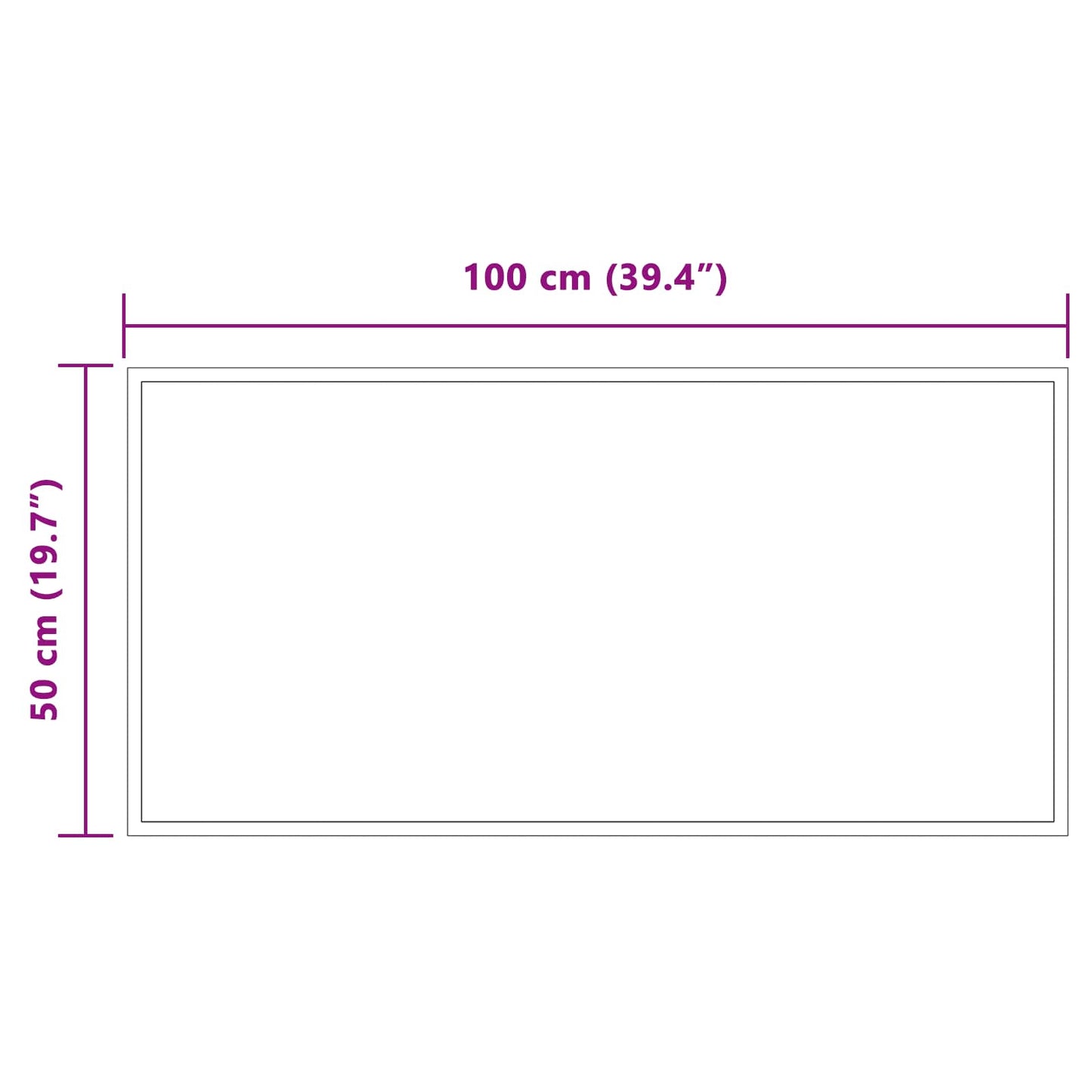 LED Bathroom Mirror Transparent 100 x 50 cm Tempered Glass