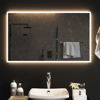 LED Bathroom Mirror Transparent 100 x 60 cm Tempered Glass