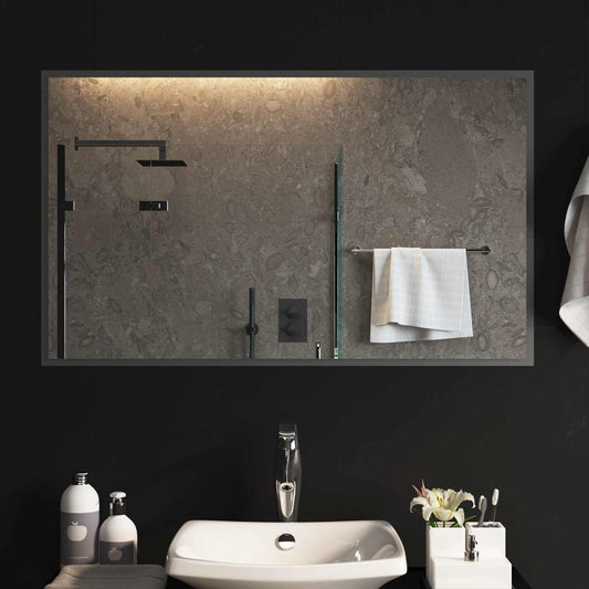 LED Bathroom Mirror Transparent 100 x 60 cm Tempered Glass