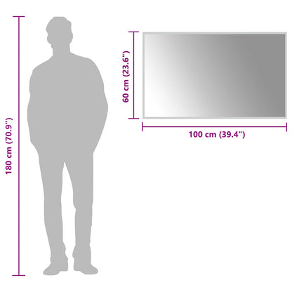LED Bathroom Mirror Transparent 100 x 60 cm Tempered Glass