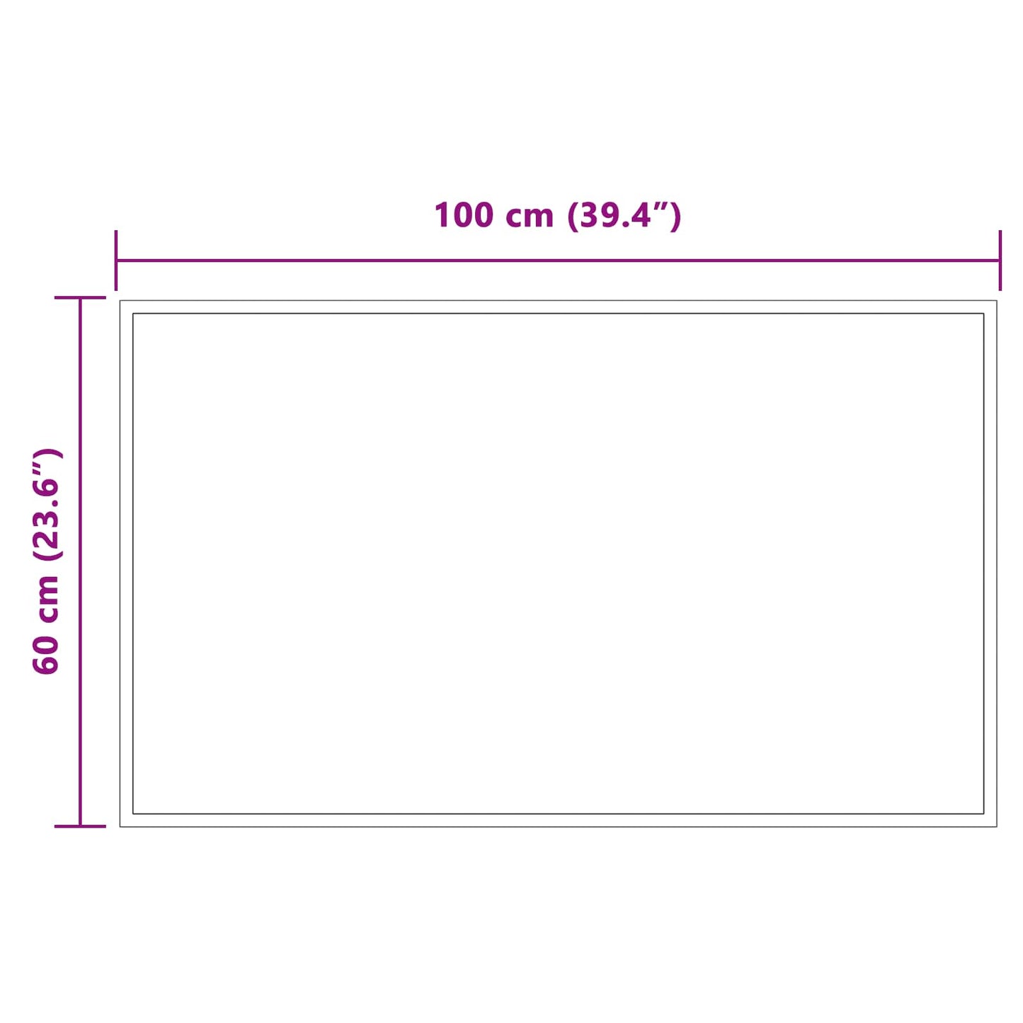 LED Bathroom Mirror Transparent 100 x 60 cm Tempered Glass