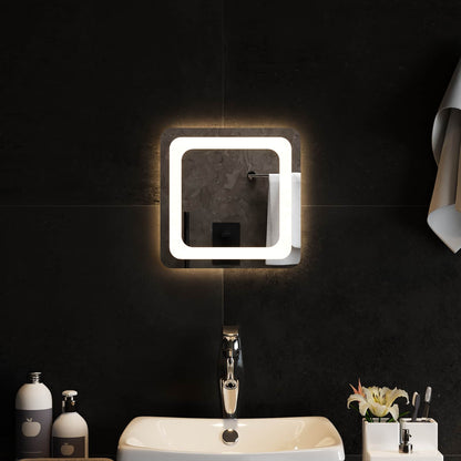 LED Bathroom Mirror Transparent 30 x 30 cm Tempered Glass