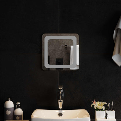 LED Bathroom Mirror Transparent 30 x 30 cm Tempered Glass