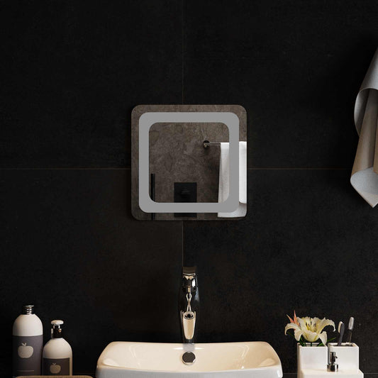 LED Bathroom Mirror Transparent 30 x 30 cm Tempered Glass