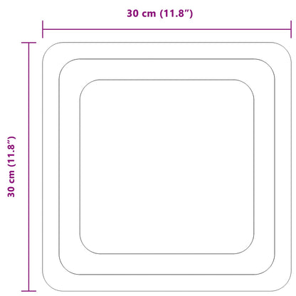 LED Bathroom Mirror Transparent 30 x 30 cm Tempered Glass