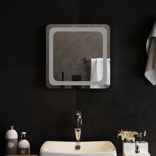 LED Bathroom Mirror Transparent 40 x 40 cm Tempered Glass