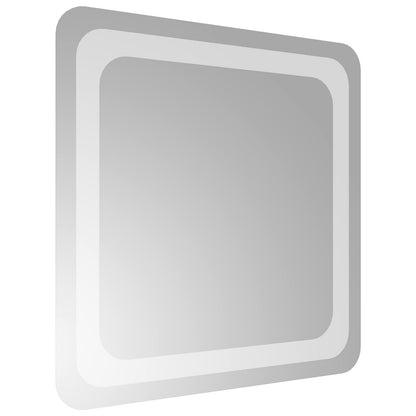 LED Bathroom Mirror Transparent 40 x 40 cm Tempered Glass