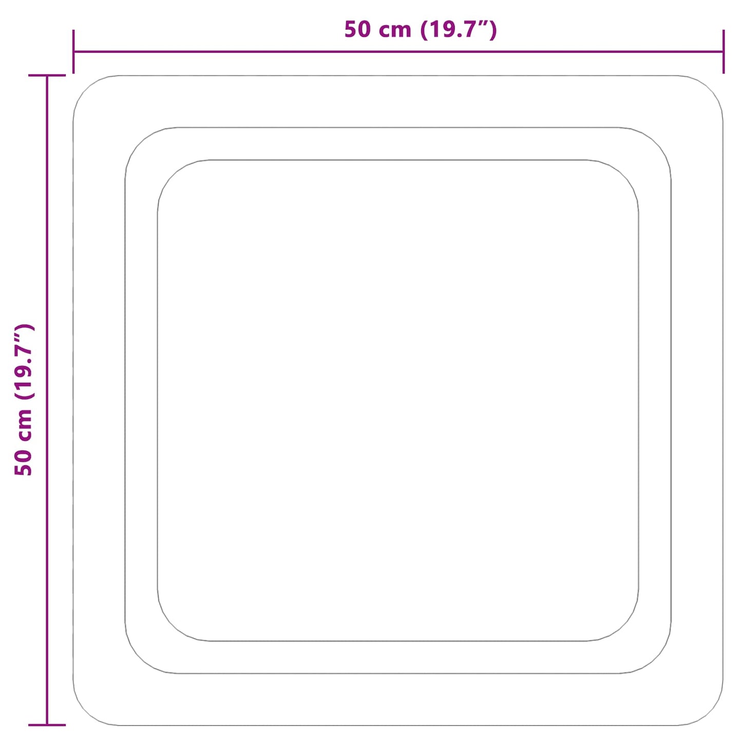 LED Bathroom Mirror Transparent 50 x 50 cm Tempered Glass