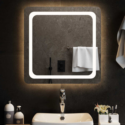 LED Bathroom Mirror Transparent 60 x 60 cm Tempered Glass
