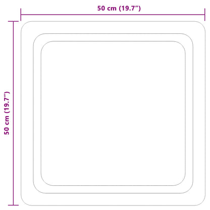 LED Bathroom Mirror Transparent 60 x 60 cm Tempered Glass