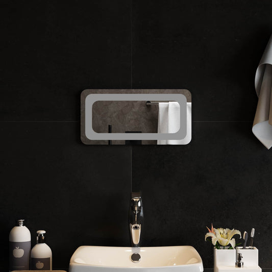 LED Bathroom Mirror Transparent 40 x 20 cm Tempered Glass