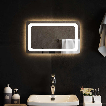 LED Bathroom Mirror Transparent 50 x 30 cm Tempered Glass