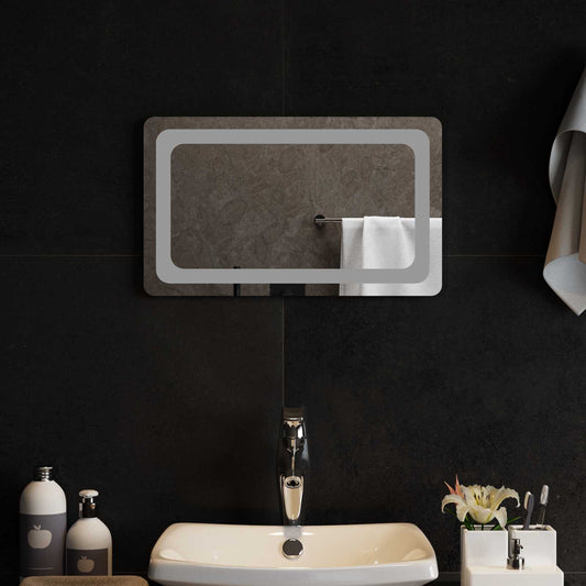 LED Bathroom Mirror Transparent 50 x 30 cm Tempered Glass