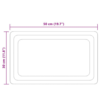 LED Bathroom Mirror Transparent 50 x 30 cm Tempered Glass