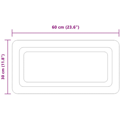 LED Bathroom Mirror Transparent 60 x 30 cm Tempered Glass